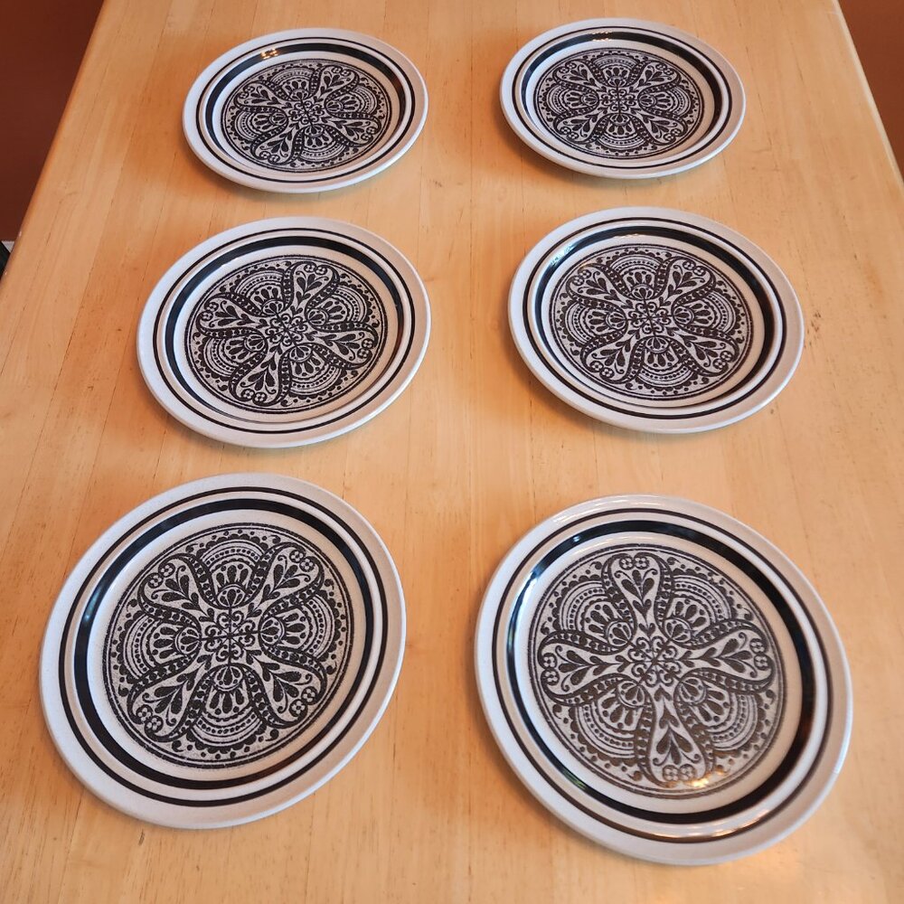 Vintage Noritake Primastone MALAGA Stoneware Luncheon Salad Plate 8 1/4" Set of - Picture 3 of 6